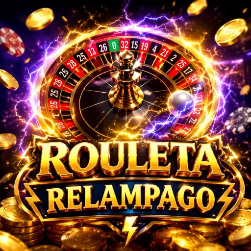 Mesa da Lightning Roulette com raios e números multiplicadores na tela