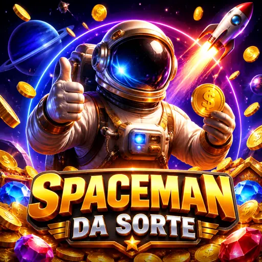 Cartão do jogo Spaceman com astronauta flutuando na tela